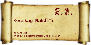 Rocskay Makár névjegykártya